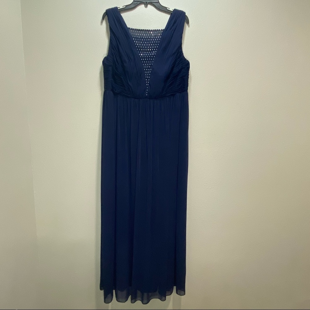 Alex Evenings maxi dress mother of the bride event wedding‎ blue embellished